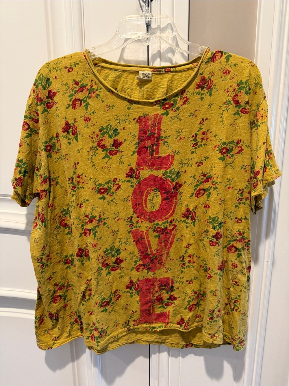 Magnolia Pearl Yellow Floral 'LOVE' Short Sleeve Tee